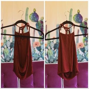 Burgundy halter crop top